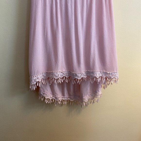 EUC Jella Couture Blush Pink Lined Crinkle Material Dress, w/Straps and Backless - Picture 15 of 16